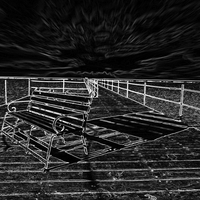 black and white glowing edges